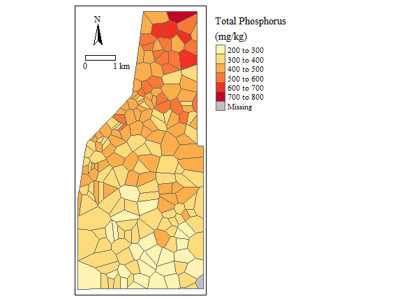 Soil Total Phosphorus concentration (**NOT REAL DATA**)